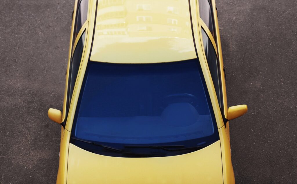 yellow luxury sports car