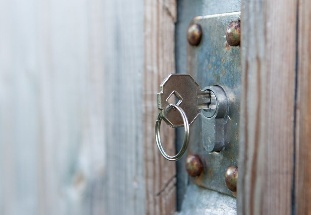 key in rusted door